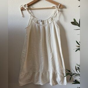 Lightestspun Tie-Strap Ruffle-Hem Cover-Up Dress small